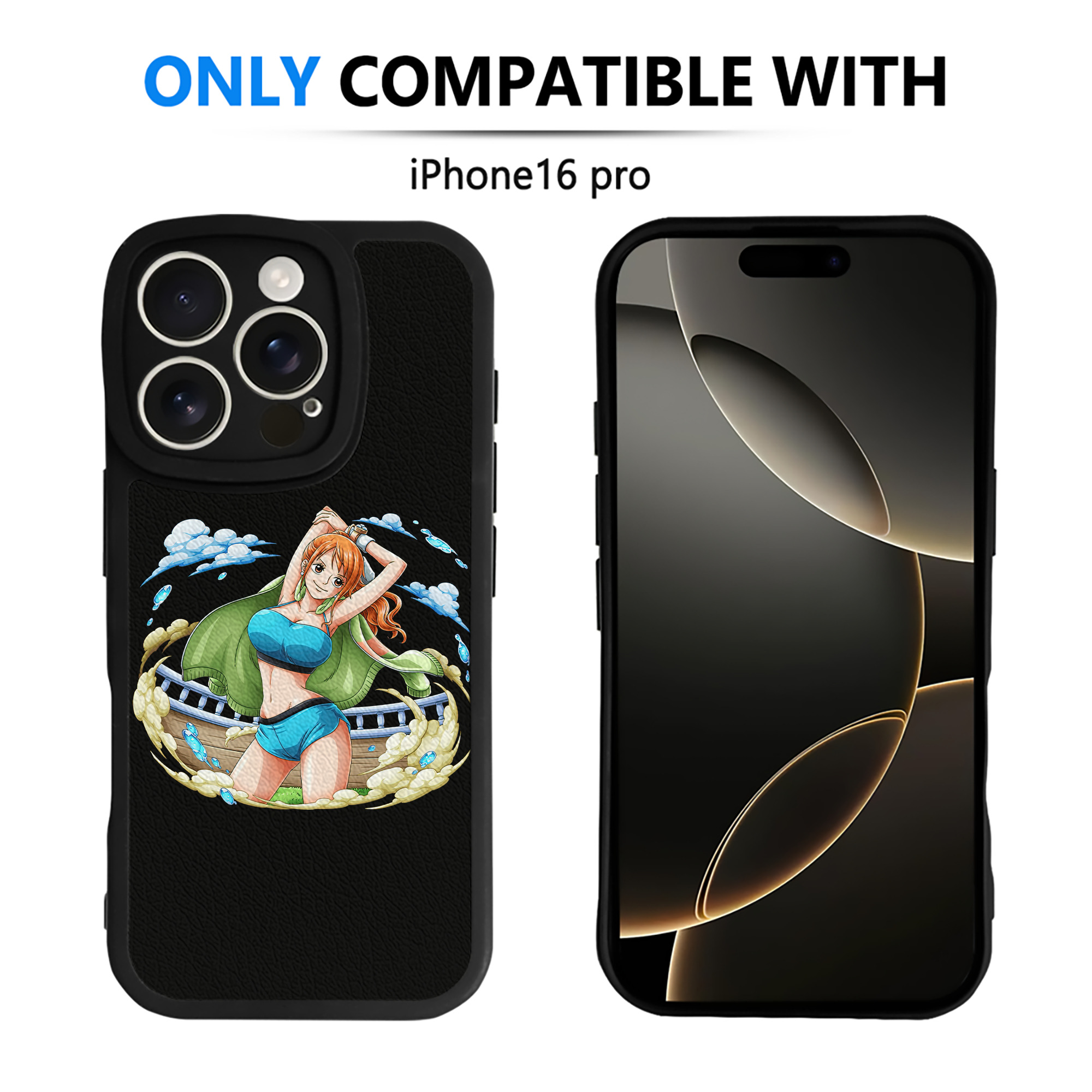（画像用） ワンピース ナミ ONE PIECE Nami 【iPhone 16シリーズ対応】シリコンスマホケース（レザー調） 材質：シリコン